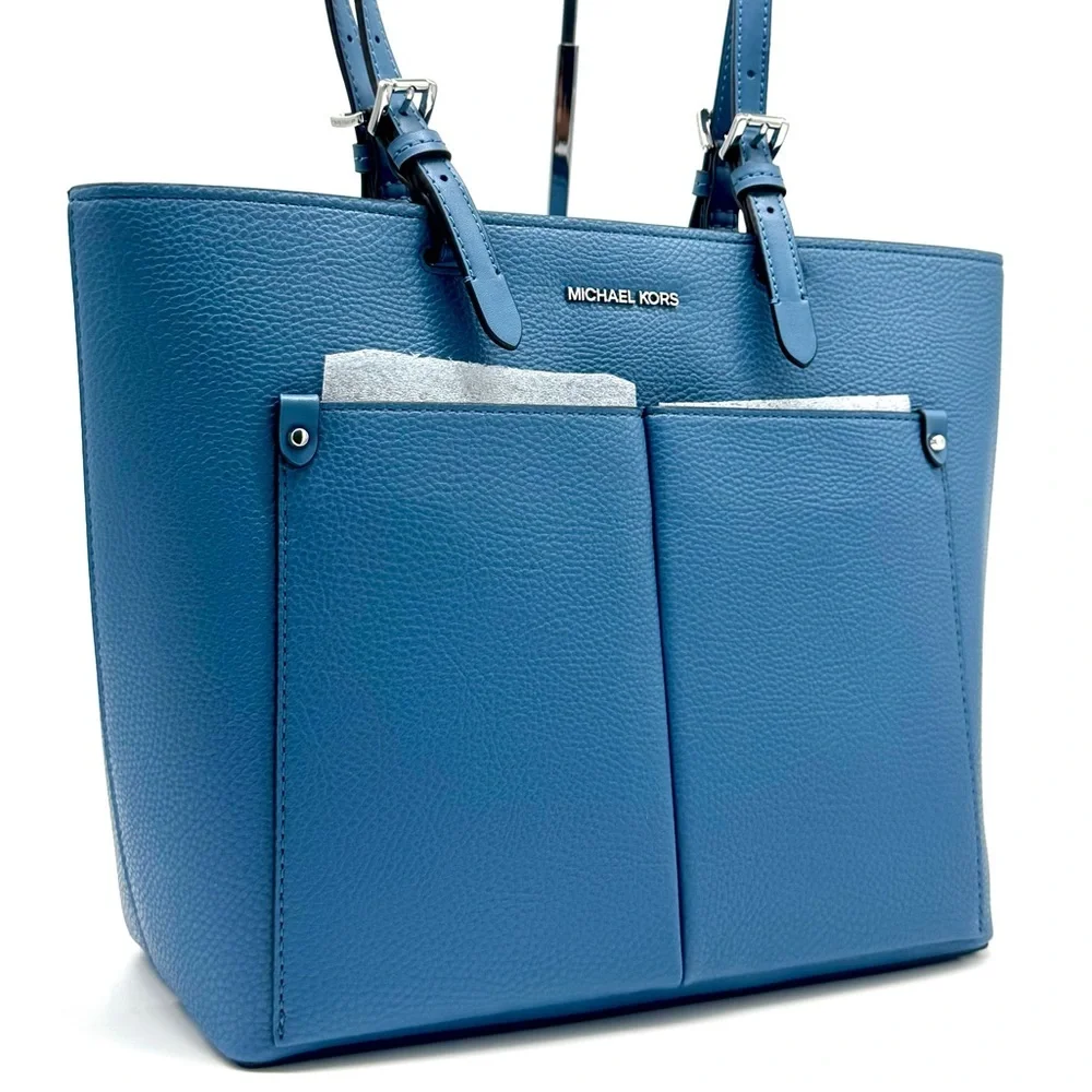 Michael Kors Jet Set Medium Double Pocket Tote Bag Cornflower